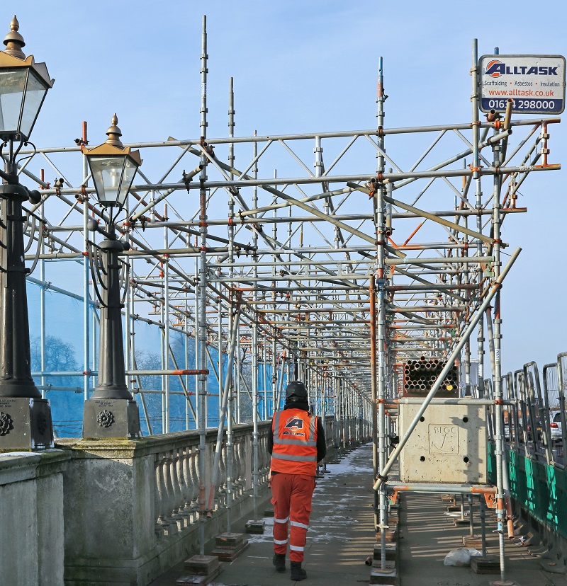 Scaffolding at Kingston Bridge