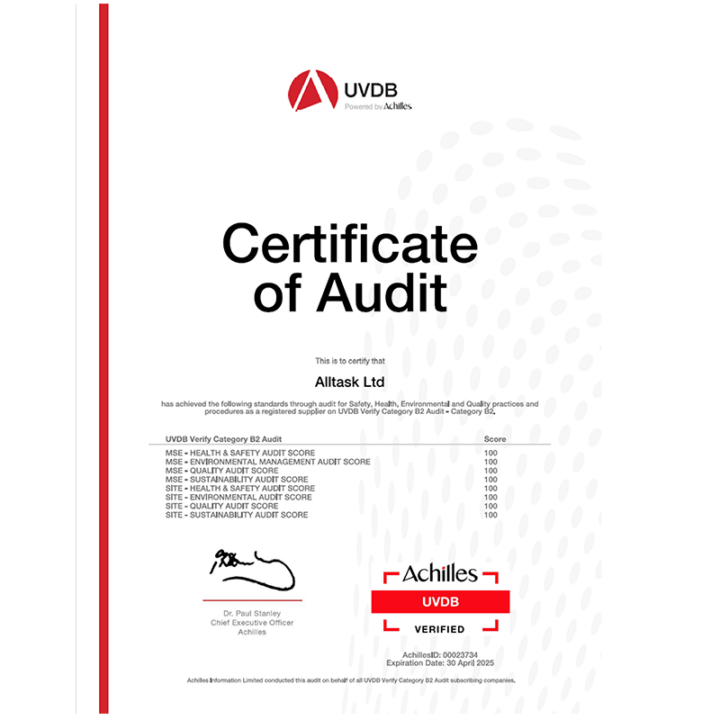 Achillies UVDB Audit Utilities Work