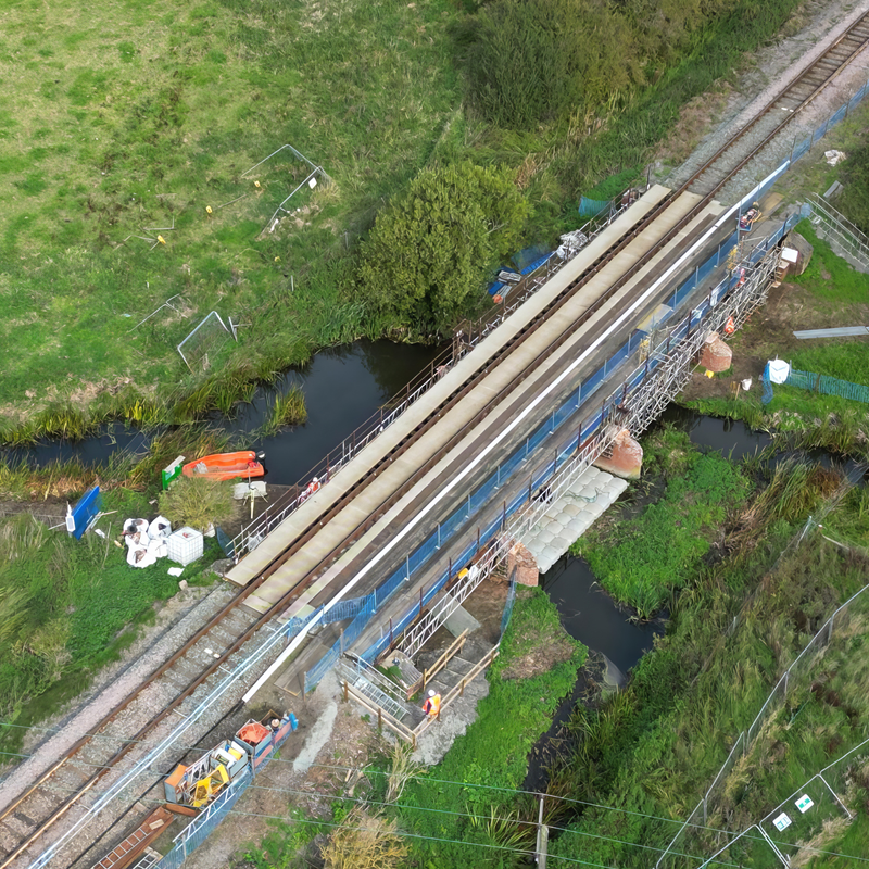 Scaffolding at River Alde and River Deben