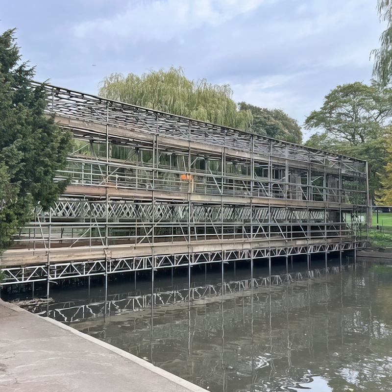 Scaffolding Restoration Works Wardown Park Suspension Bridge